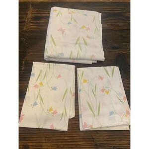 Vintage Floral Full Size Flat Sheet & 2 pillow cases-Dan River